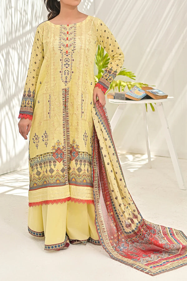 Aira D7 Unstitched Embroidered Lawn 3 Piece