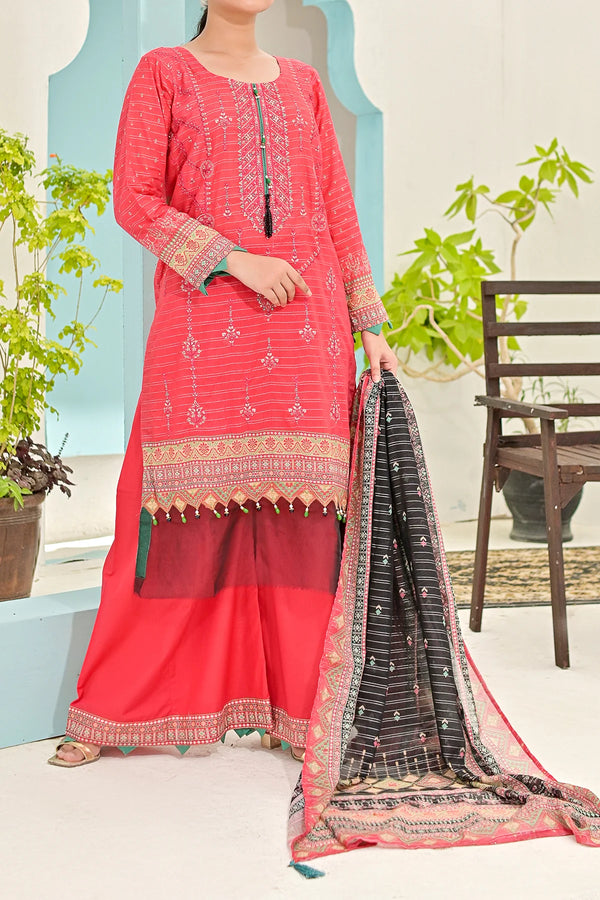 Aira D6 Unstitched Embroidered Lawn 3 Piece