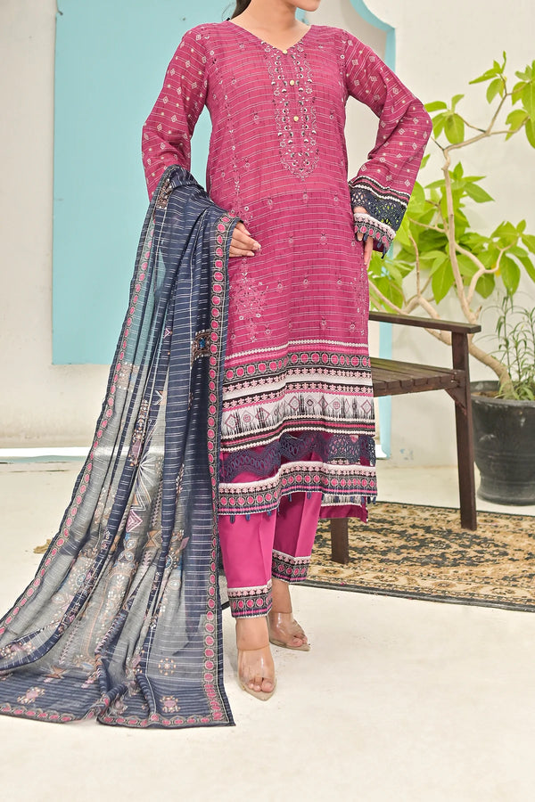 Aira D10 Unstitched Embroidered Lawn 3 Piece