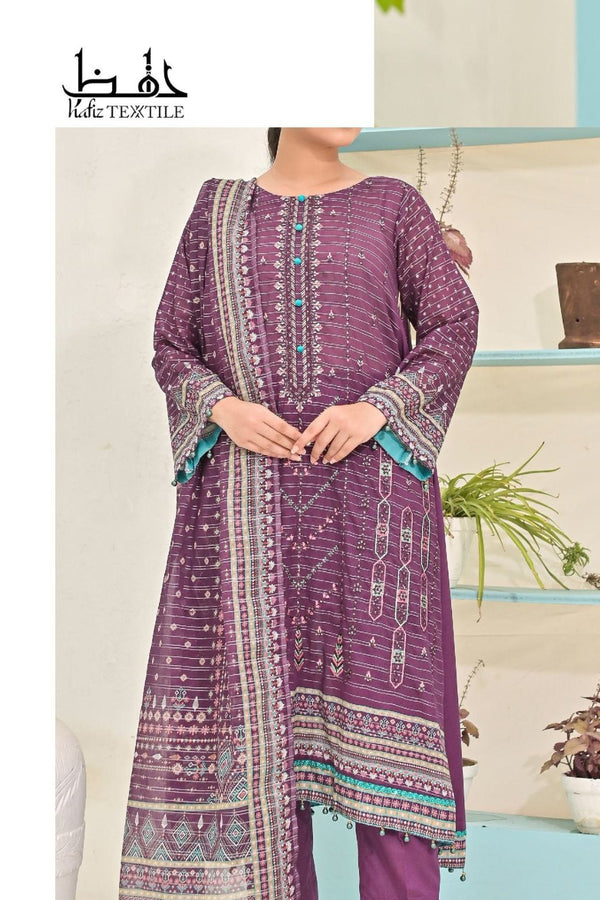 Aira D4 Unstitched Embroidered Lawn 3 Piece